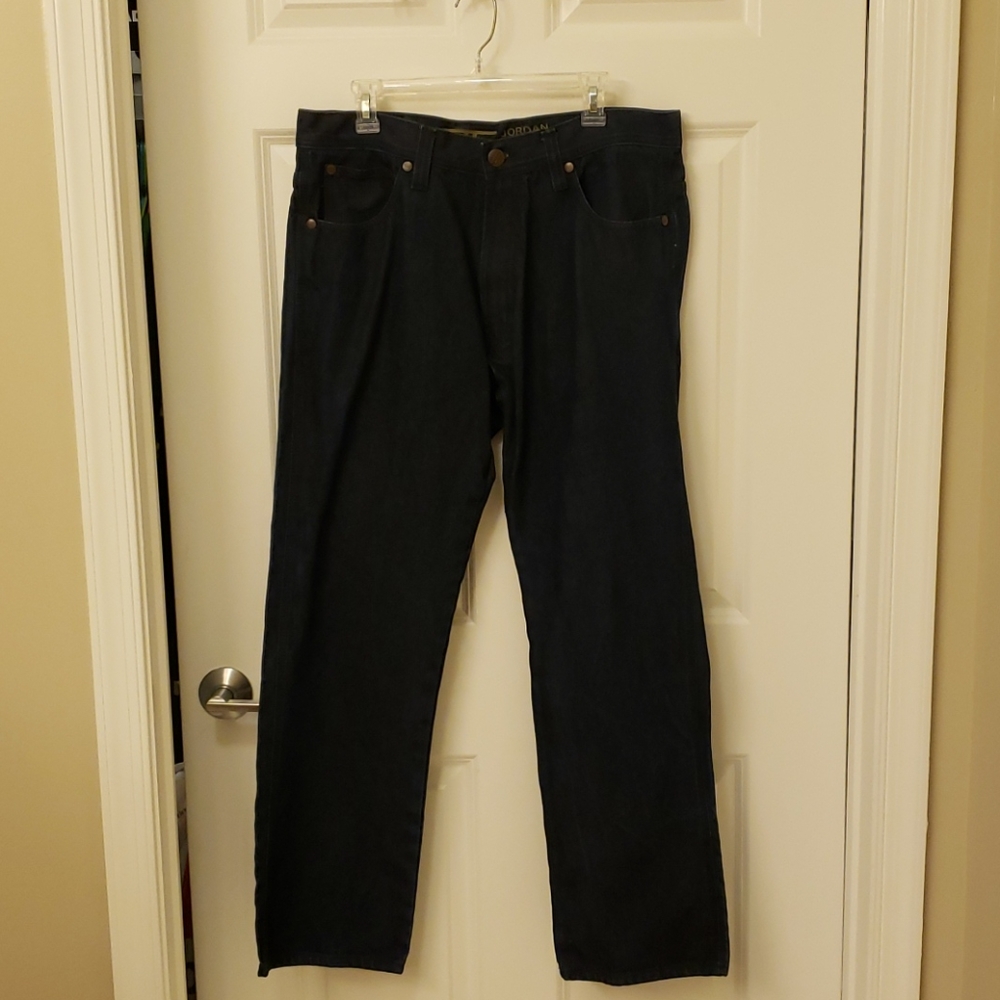 Worn 3 times before navy blue jeans.